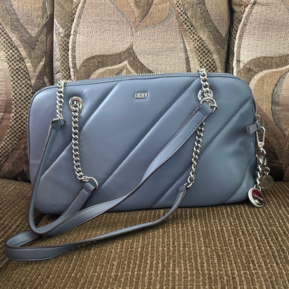 DKNY Gray Crossbody Bag with Chain Strap